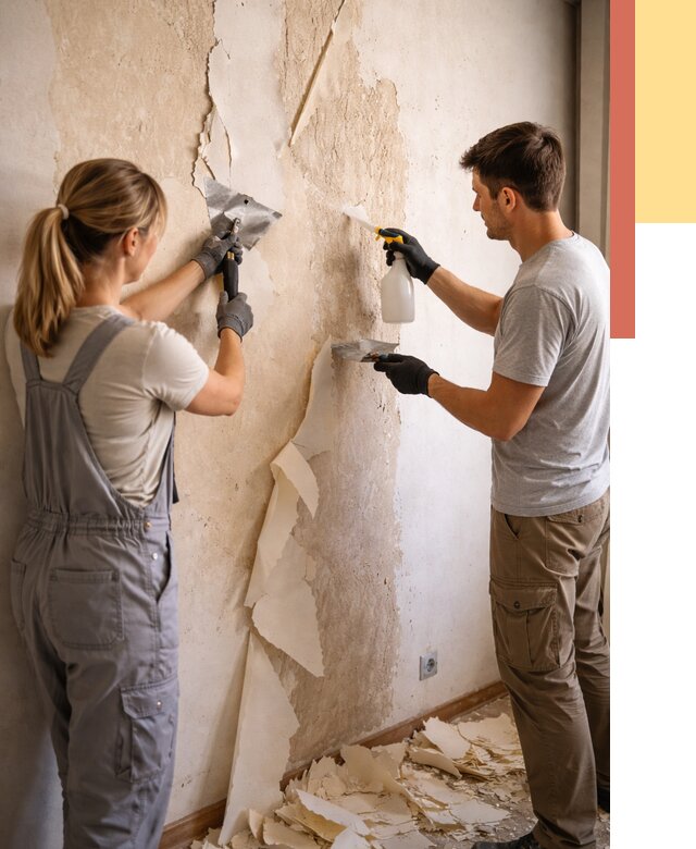 Снятие старых обоев в Топках от 5320 руб. под ключ недорого | ОТДЕЛОЧНИК-Тпк