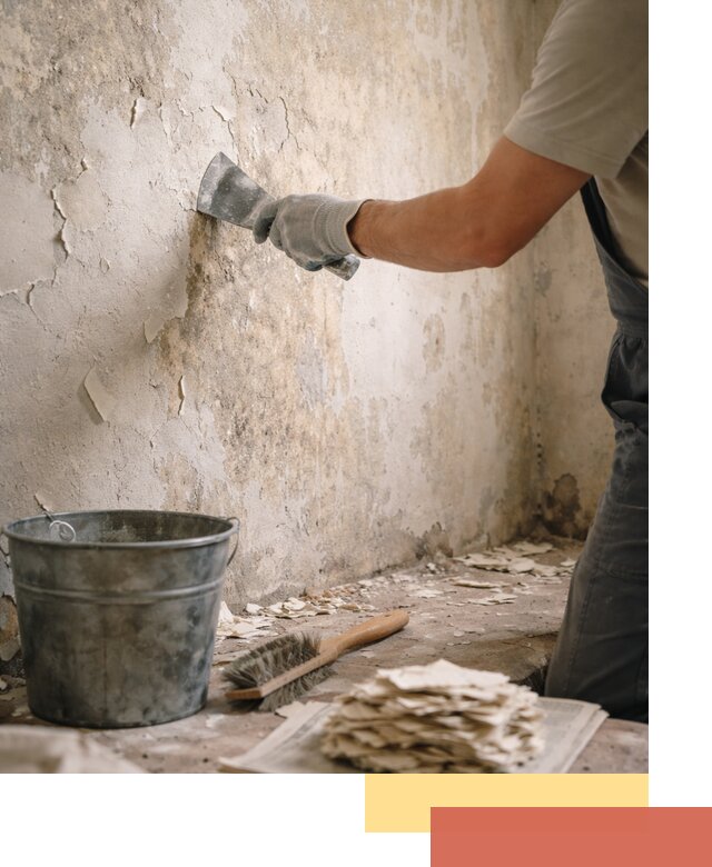 Удаление старой краски со стен в Топках качественно и быстро