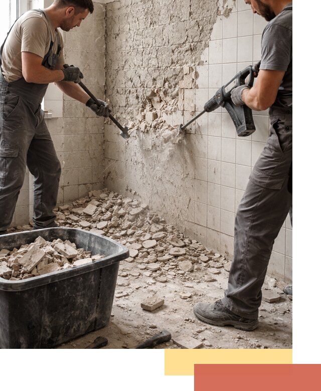 Демонтаж плитки со стен в Топках быстро и аккуратно