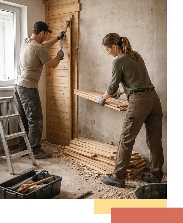 Демонтаж вагонки со стен в Топках — профессиональный демонтаж