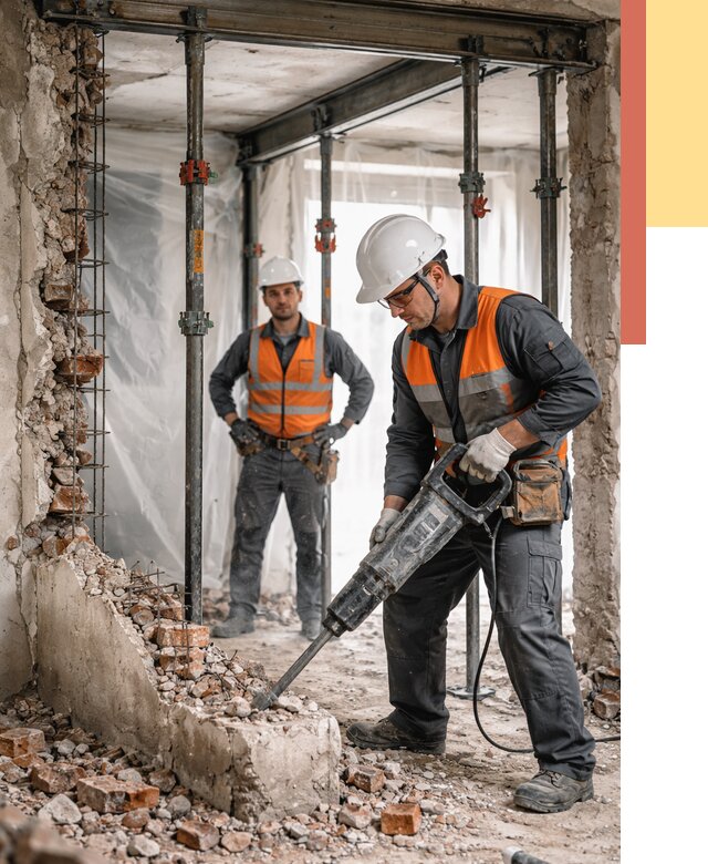 Снос несущих стен в Топках от 10386 руб. — демонтаж несущей стены под ключ | ОТДЕЛОЧНИК-Тпк