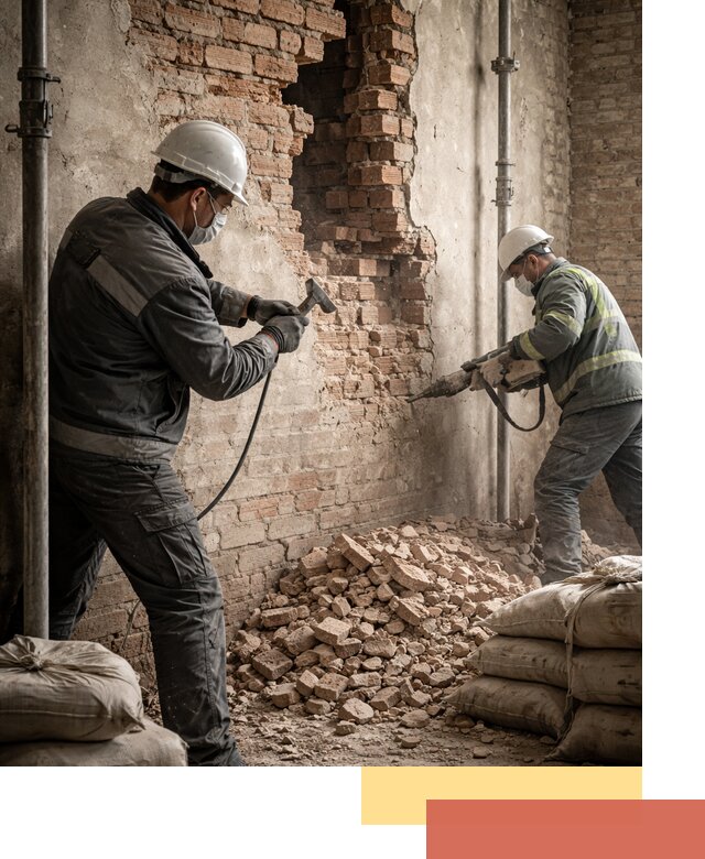 Демонтаж кирпичных стен в Топках быстро и безопасно