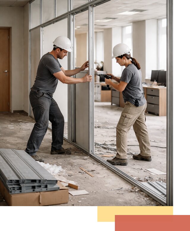 Демонтаж алюминиевых перегородок в Топках быстро и аккуратно