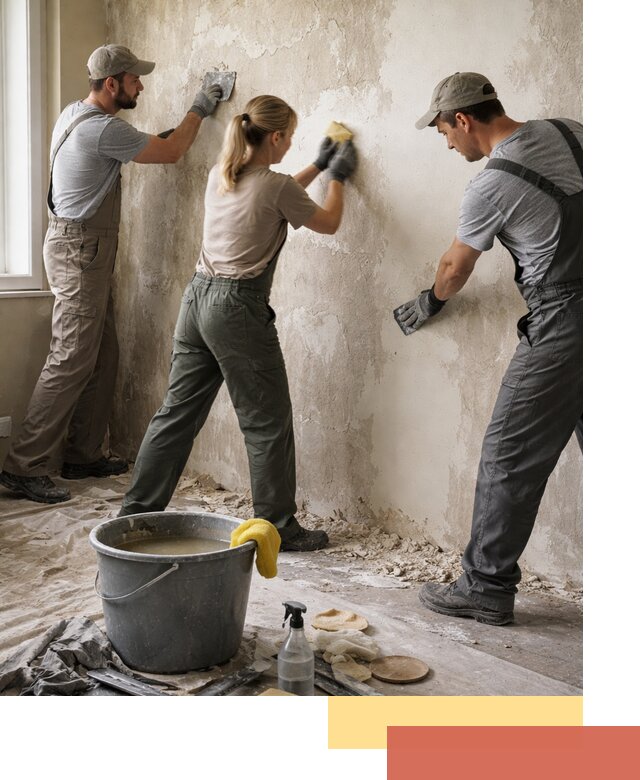 Очистка стен от клея и грунтовки в Топках качественно и быстро