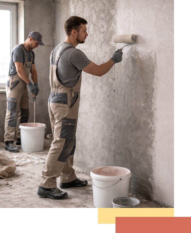 Нанесение бетоноконтакта на стены в Топках для последующей отделки