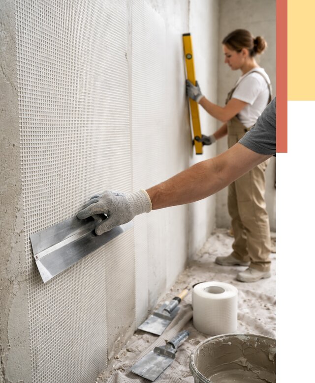 Армирование стен стеклосеткой в Топках от 3243 руб. под ключ | ОТДЕЛОЧНИК-Тпк