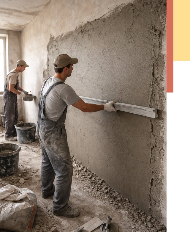 Цементная штукатурка стен в Топках от 4560 руб/м2 — быстро и недорого | ОТДЕЛОЧНИК-Тпк