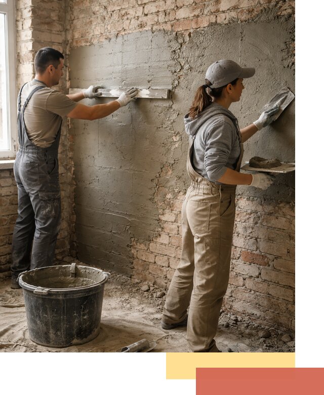 Штукатурка кирпичных стен в Топках — качественно и надежно