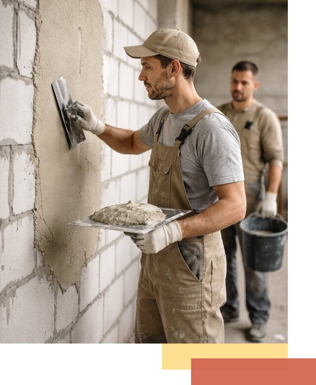 Штукатурка стен из газобетона в Топках под ключ