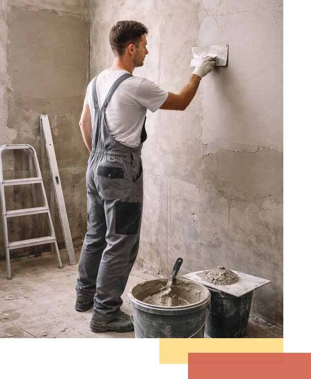 Штукатурка стен в ванной под ключ в Топках