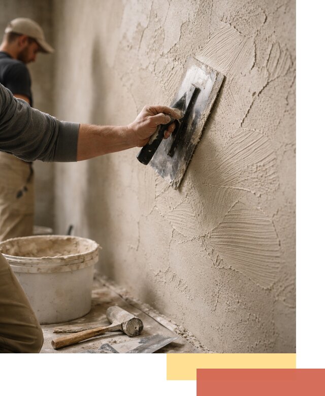 Фактурная штукатурка стен в Топках — монтаж, отделка, реставрация