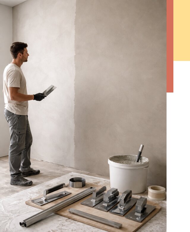 Нанесение микроцемента на стены в Топках от 3243 руб./м2 под ключ | ОТДЕЛОЧНИК-Тпк