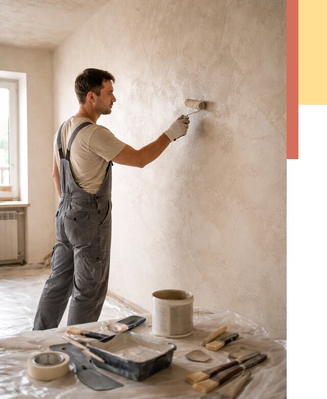 Нанесение лессирующей краски по декоративке в Топках от 1773 руб. | ОТДЕЛОЧНИК-Тпк