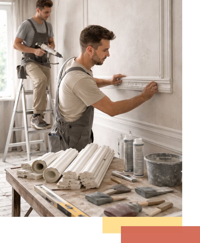 Монтаж лепнины на стены в Топках профессионально и качественно