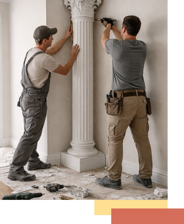 Установка декоративных колонн в Топках под ключ