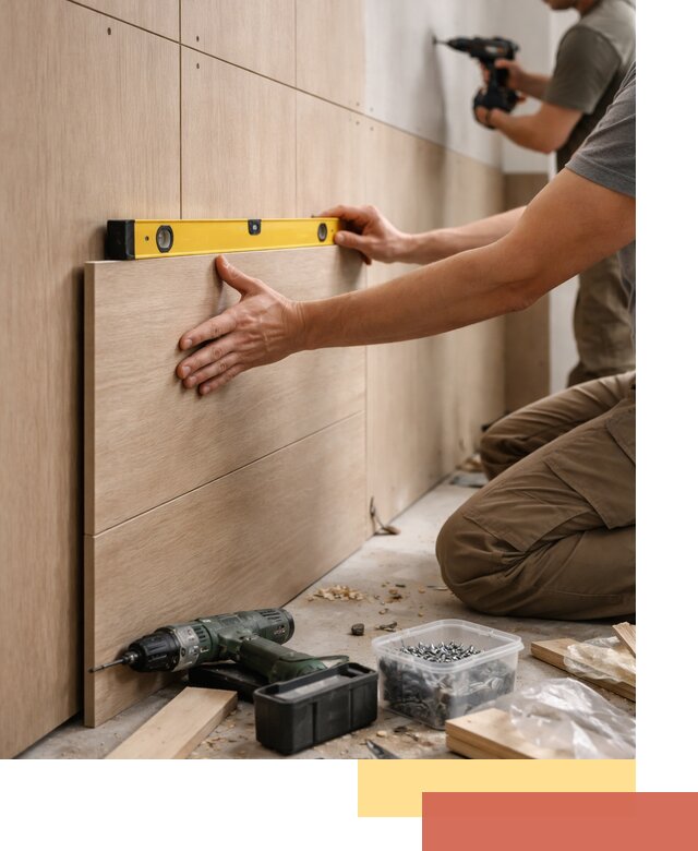 Профессиональный монтаж МДФ панелей на стены в Топках