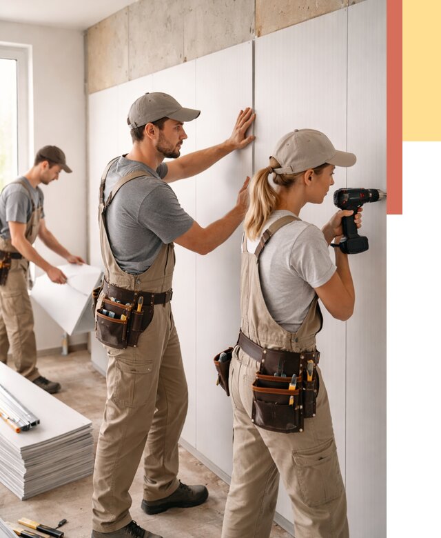 Монтаж ПВХ панелей на стены в Топках от 456 руб/м2 — быстро и недорого | ОТДЕЛОЧНИК-Тпк