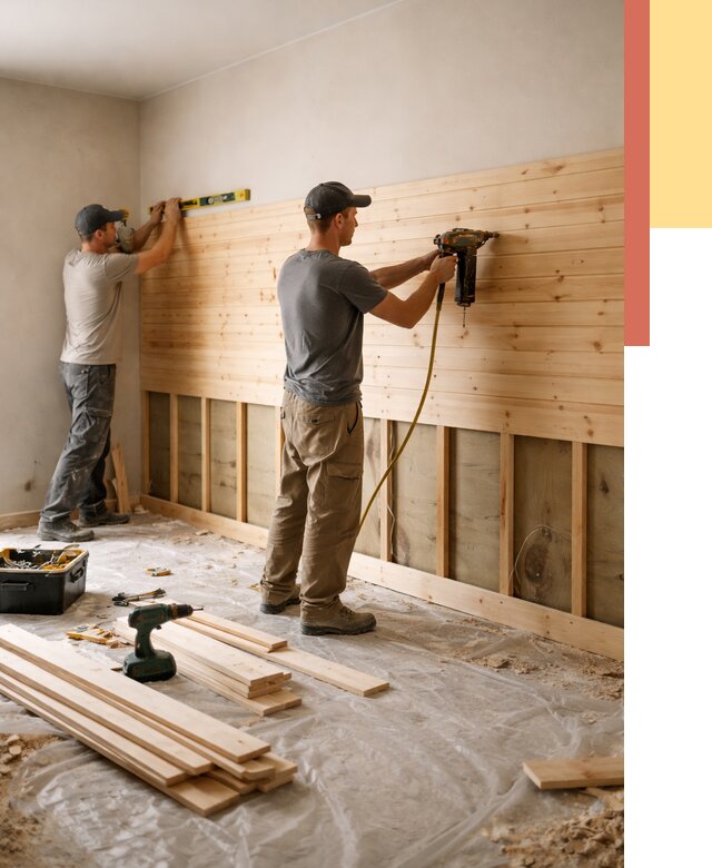 Монтаж деревянной вагонки на стены в Топках от 7600 руб. | Услуги монтажа вагонки | ОТДЕЛОЧНИК-Тпк