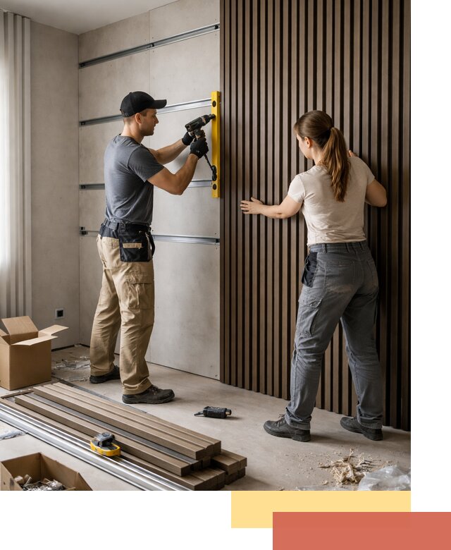 Монтаж реечных панелей на стены в Топках