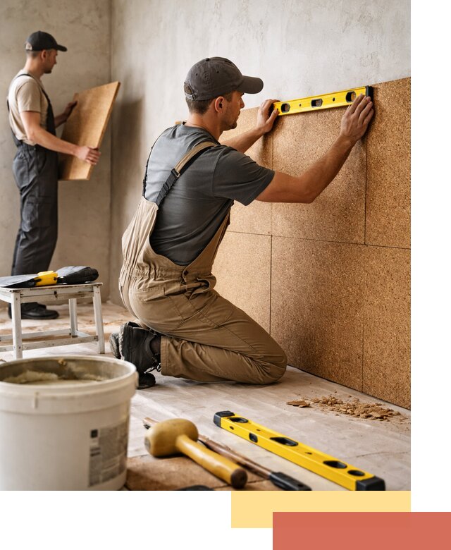 Монтаж пробковых панелей на стены в Топках быстро и качественно