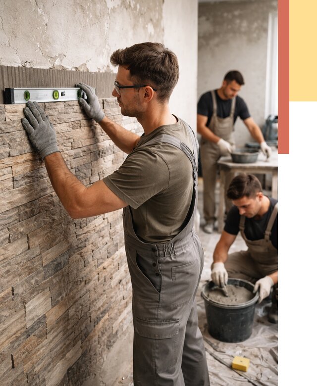 Монтаж искусственного камня в Топках от 4560 руб. под ключ | ОТДЕЛОЧНИК-Тпк