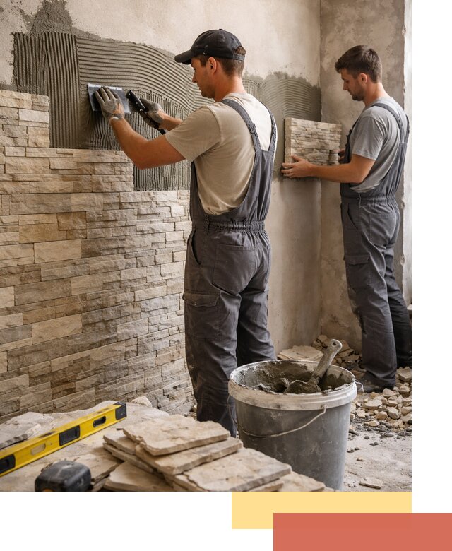 Монтаж искусственного камня в Топках — облицовка стен и фасадов