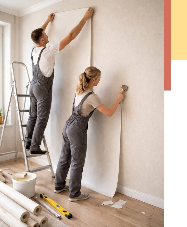 Поклейка флизелиновых обоев в Топках от 6080 руб. | Быстро и недорого — ОТДЕЛОЧНИК-Тпк