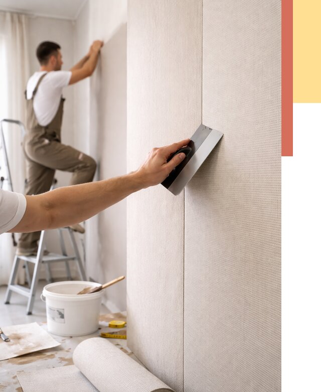 Поклейка текстильных обоев в Топках от 4560 руб. под ключ | ОТДЕЛОЧНИК-Тпк