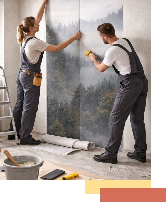 Поклейка фотообоев профессионально в Топках под ключ