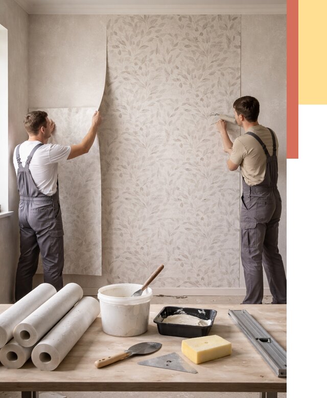 Поклейка обоев с подбором рисунка в Топках от 3547 руб. | ОТДЕЛОЧНИК-Тпк - быстро и недорого