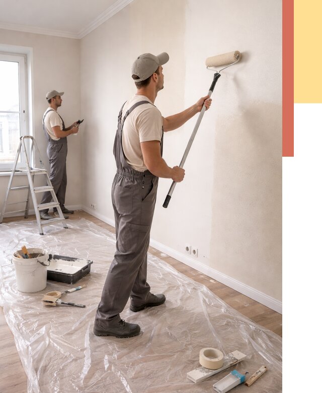 Покраска стен акриловой краской в Топках от 3547 руб./м² — быстро и недорого | ОТДЕЛОЧНИК-Тпк