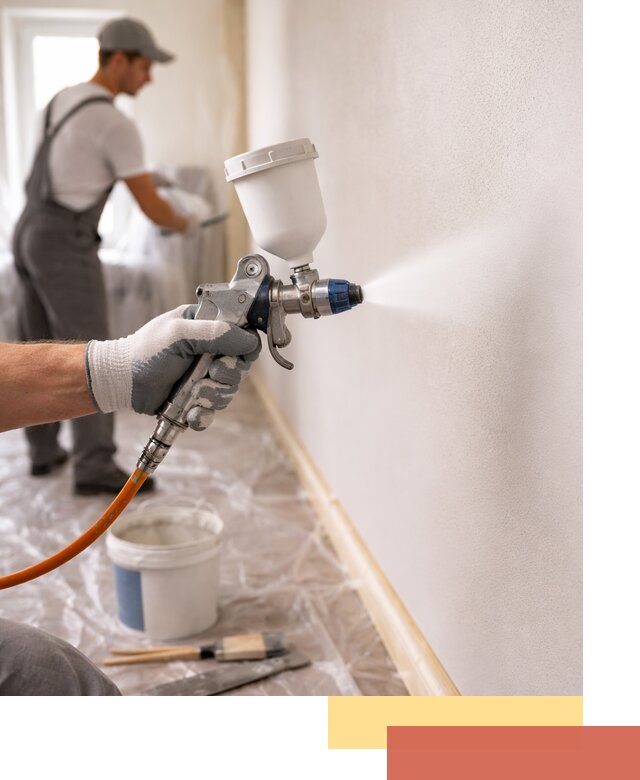 Покраска стен краскопультом в Топках быстро и качественно