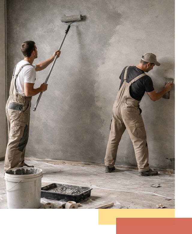 Покраска стен под бетон в Топках профессионально и недорого