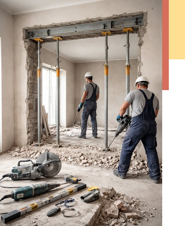 Прорезка проема в стене в Топках от 4560 руб. — быстро и недорого | ОТДЕЛОЧНИК-Тпк