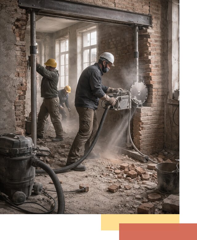 Прорезка проема в стене под дверной или оконный проем в Топках