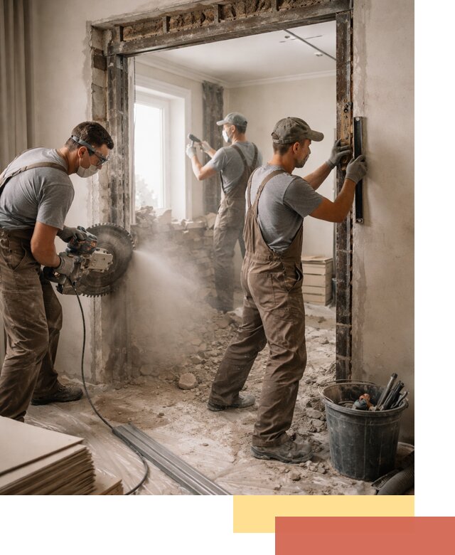 Расширение дверного проема под установку новой двери в Топках