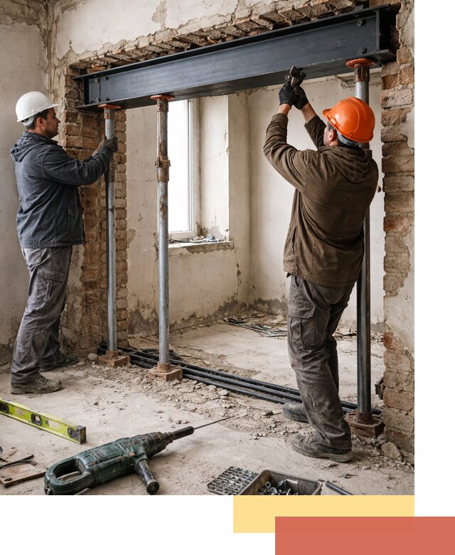 Усиление проема в стене в Топках для расширения и безопасности