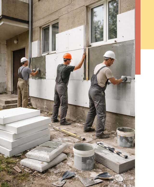 Утепление стен пенопластом в Топках от 1773 руб. — недорого и под ключ | ОТДЕЛОЧНИК-Тпк