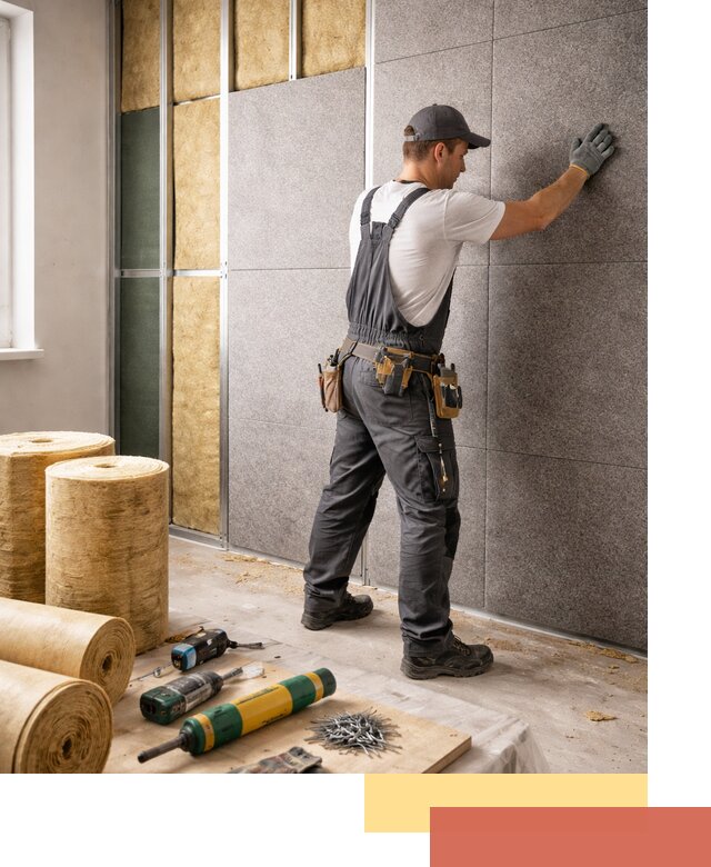 Профессиональная шумоизоляция стен в Топках для квартиры и офиса