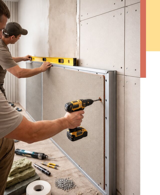 Шумоизоляция стен панелями ЗИПС в Топках от 2229 руб./м² под ключ | ОТДЕЛОЧНИК-Тпк