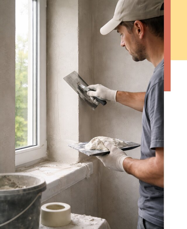 Штукатурка откосов в Топках от 4560 руб/м² — услуги и выравнивание под ключ | ОТДЕЛОЧНИК-Тпк