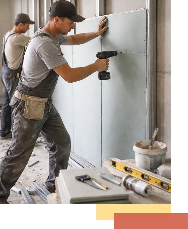 Кладка влагостойких перегородок ПГП в Топках