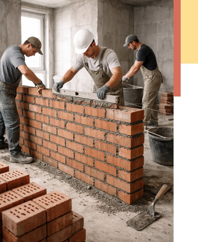 Кладка перегородок из кирпича в Топках от 3547 руб. за м² | ОТДЕЛОЧНИК-Тпк