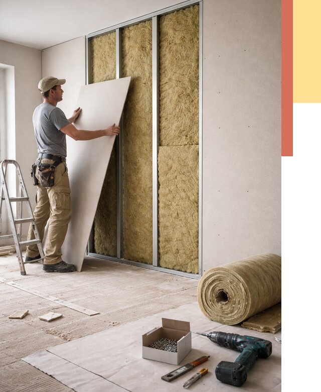 Перегородка из гипсокартона с шумоизоляцией в Топках от 3161 руб. | ОТДЕЛОЧНИК-Тпк