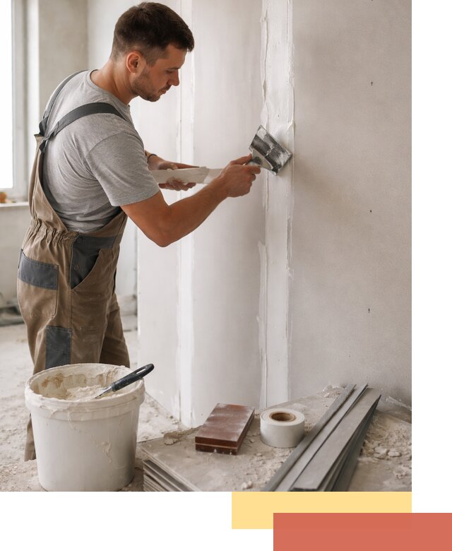 Шпаклевка перегородок из гипсокартона в Топках качественно и быстро