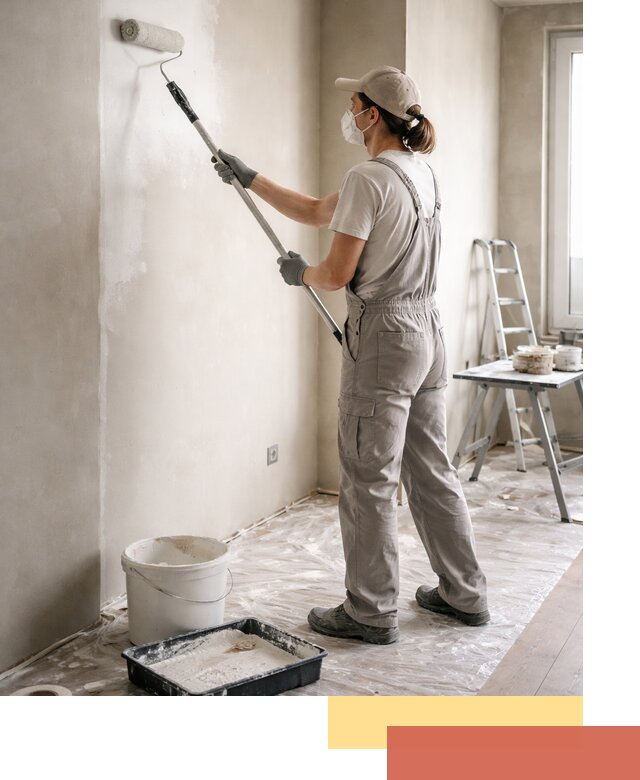 Покраска перегородок из гипсокартона в Топках качественно и недорого