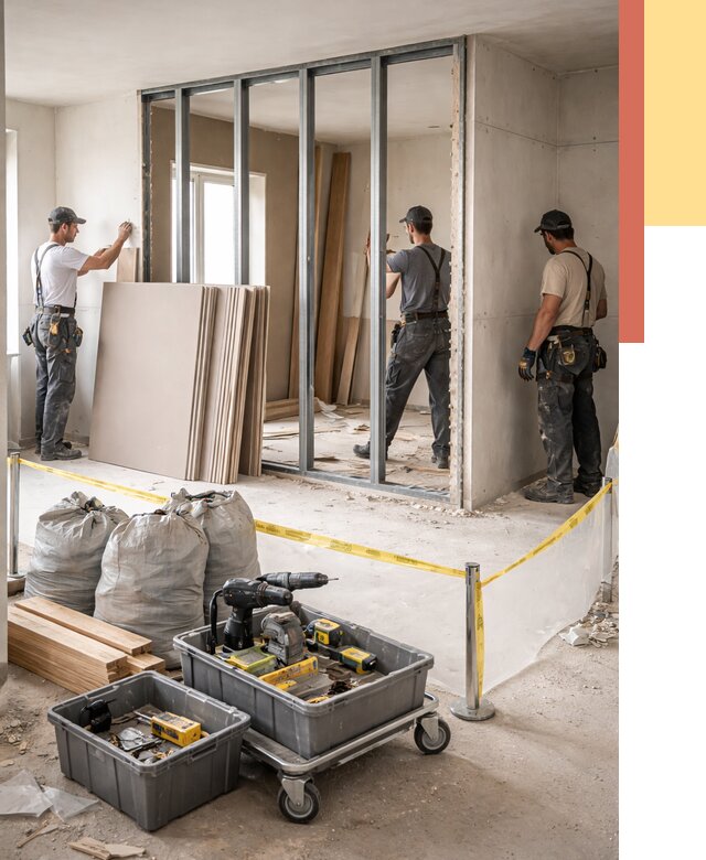 Перенос гипсокартонной перегородки в Топках под ключ от 4560 руб. | Демонтаж и монтаж – ОТДЕЛОЧНИК-Тпк