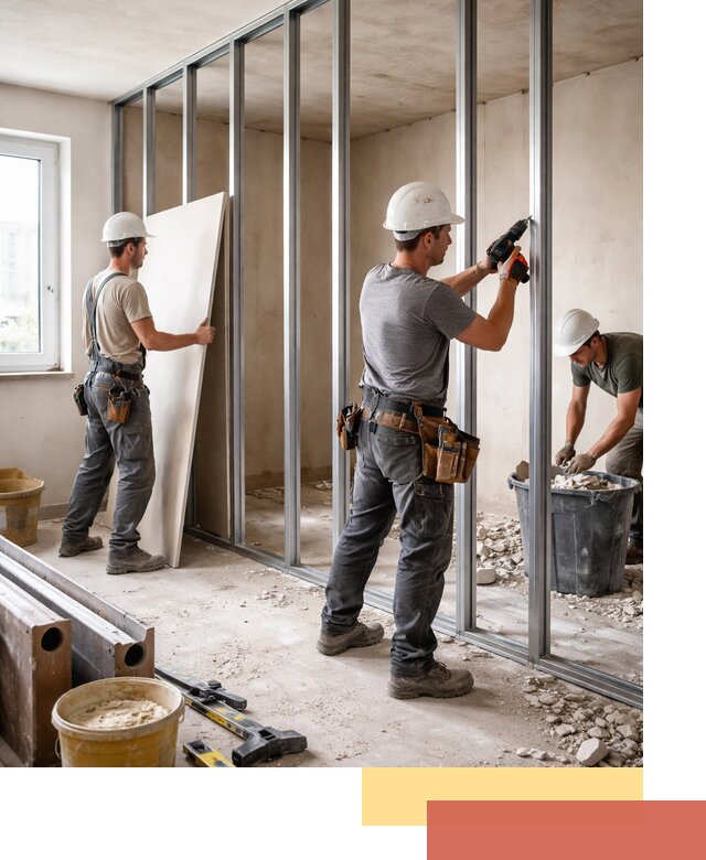 Перенос гипсокартонной перегородки в Топках профессионально и быстро