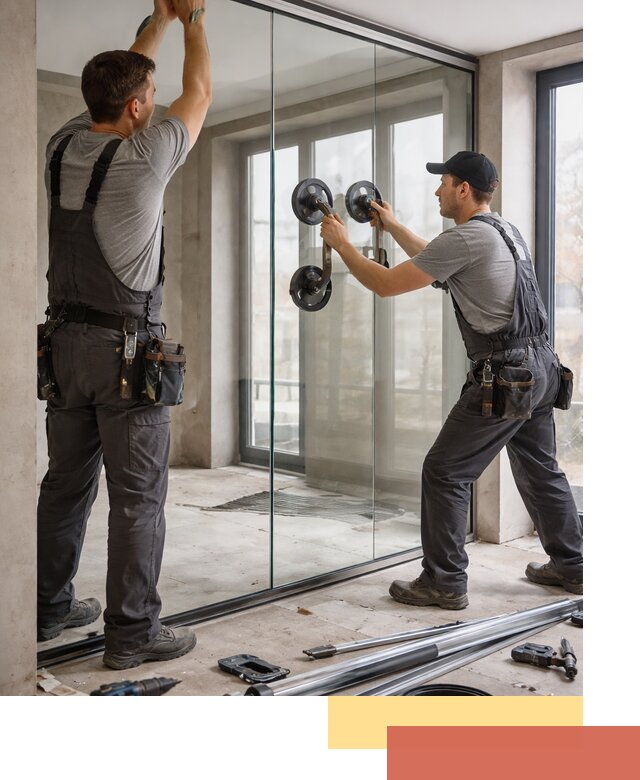 Цельностеклянные перегородки под ключ в Топках