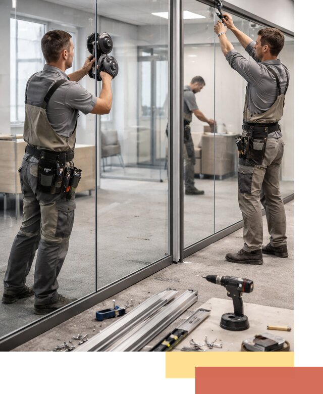 Стеклянные офисные перегородки под ключ в Топках